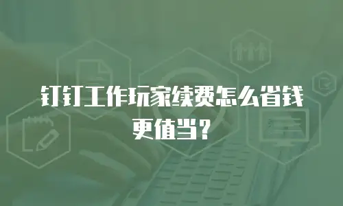 钉钉工作玩家续费怎么省钱更值当？
