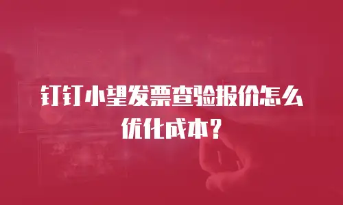 钉钉小望发票查验报价怎么优化成本？