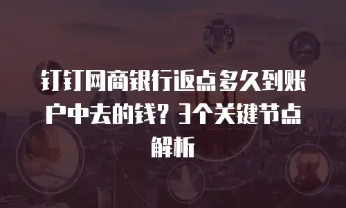 钉钉网商银行返点多久到账户中去的钱？3个关键节点解析
