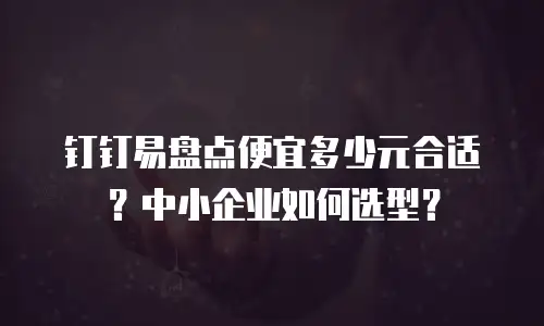 钉钉易盘点便宜多少元合适？中小企业如何选型？