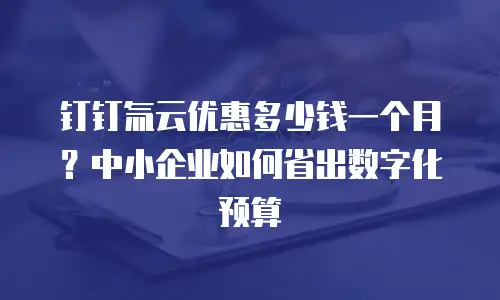 钉钉氚云优惠多少钱一个月？中小企业如何省出数字化预算