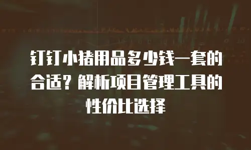 钉钉小猪用品多少钱一套的合适？解析项目管理工具的性价比选择