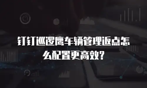 钉钉巡逻鹰车辆管理返点怎么配置更高效？