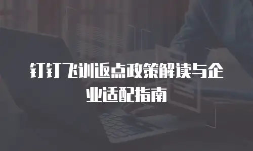 钉钉飞训返点政策解读与企业适配指南