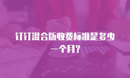 钉钉混合版收费标准是多少一个月？