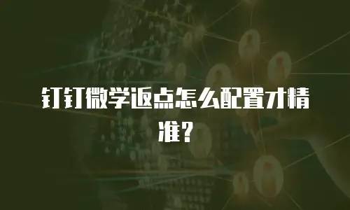 钉钉微学返点怎么配置才精准？