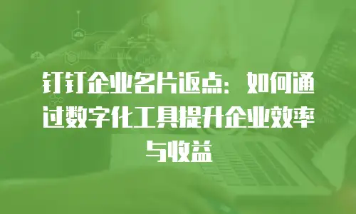 钉钉企业名片返点：如何通过数字化工具提升企业效率与收益