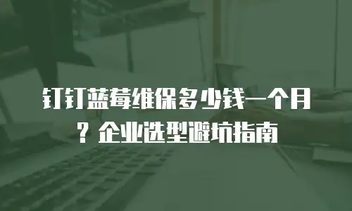 钉钉蓝莓维保多少钱一个月？企业选型避坑指南