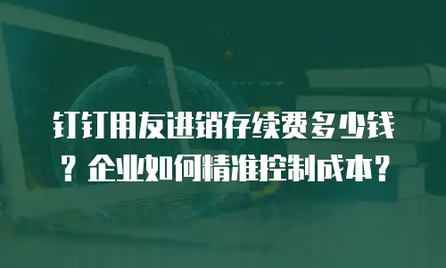 钉钉用友进销存续费多少钱？企业如何精准控制成本？