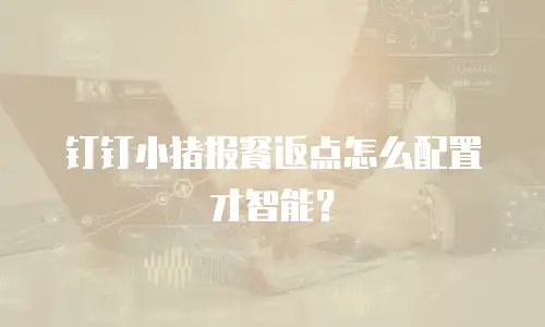 钉钉小猪报餐返点怎么配置才智能？