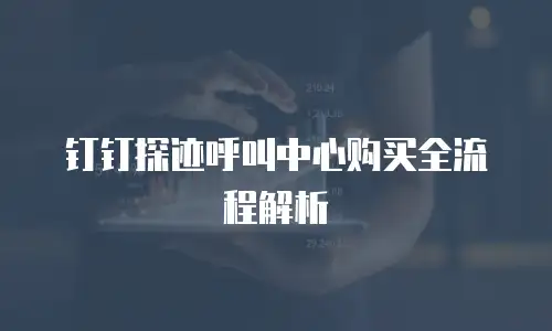 钉钉探迹呼叫中心购买全流程解析