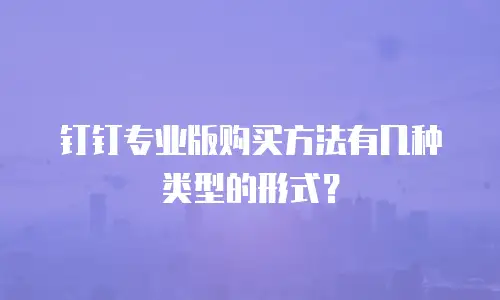 钉钉专业版购买方法有几种类型的形式？