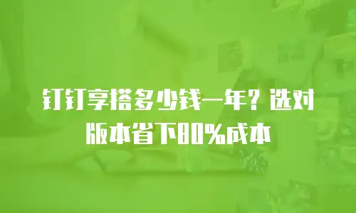 钉钉享搭多少钱一年？选对版本省下80%成本