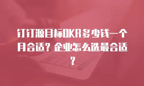 钉钉源目标OKR多少钱一个月合适？企业怎么选最合适？