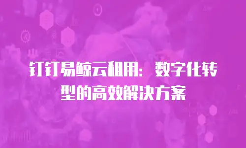 钉钉易鲸云租用：数字化转型的高效解决方案