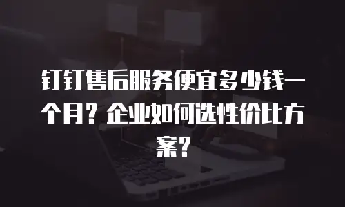 钉钉售后服务便宜多少钱一个月？企业如何选性价比方案？
