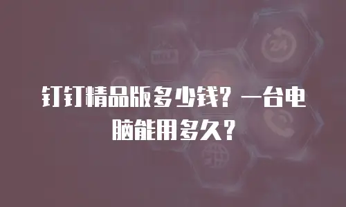 钉钉精品版多少钱？一台电脑能用多久？