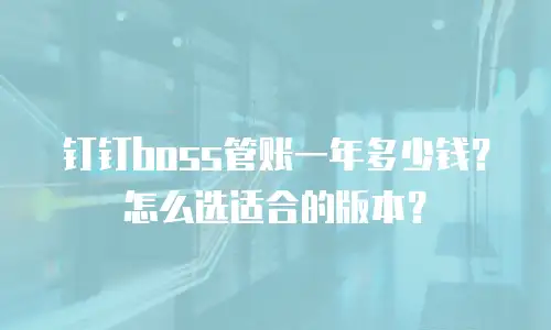 钉钉boss管账一年多少钱？怎么选适合的版本？
