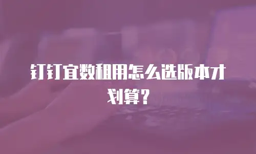 钉钉宜数租用怎么选版本才划算？