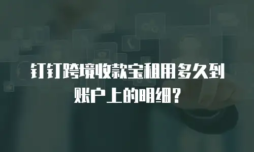 钉钉跨境收款宝租用多久到账户上的明细？