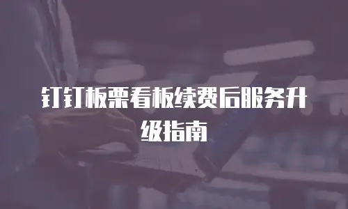 钉钉板栗看板续费后服务升级指南