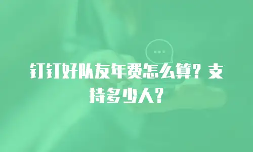 钉钉好队友年费怎么算？支持多少人？