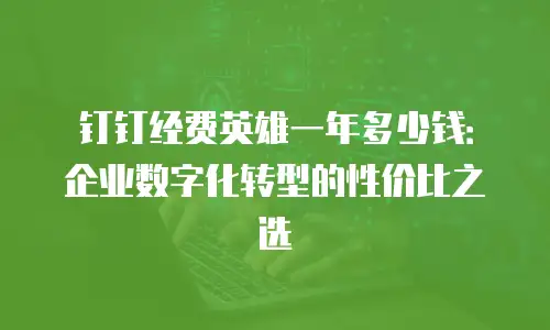 钉钉经费英雄一年多少钱：企业数字化转型的性价比之选