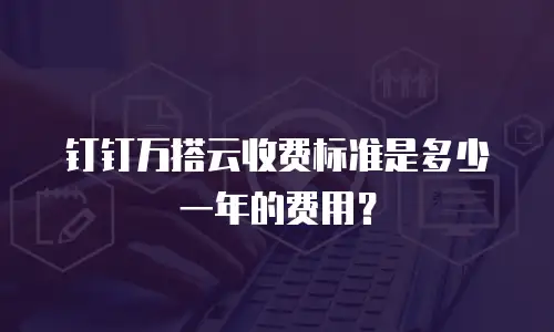 钉钉万搭云收费标准是多少一年的费用？
