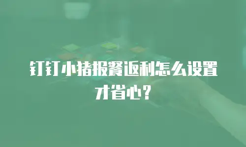 钉钉小猪报餐返利怎么设置才省心？