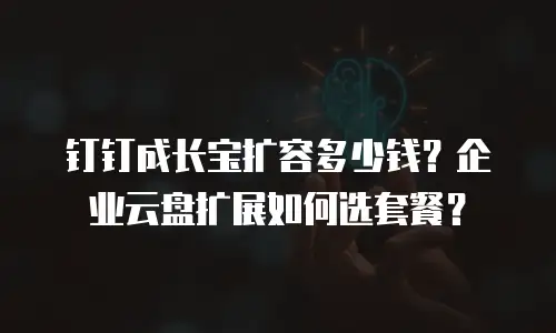 钉钉成长宝扩容多少钱？企业云盘扩展如何选套餐？