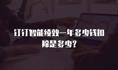 钉钉智能绩效一年多少钱扣除是多少？