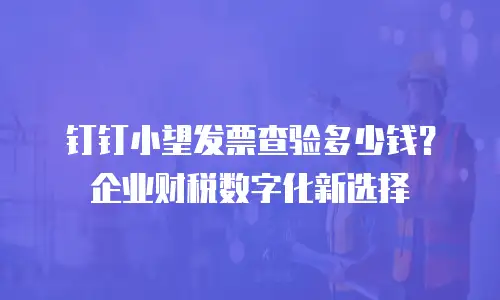 钉钉小望发票查验多少钱？企业财税数字化新选择