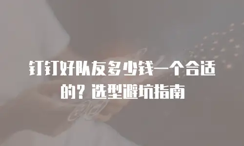 钉钉好队友多少钱一个合适的？选型避坑指南