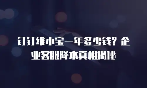 钉钉维小宝一年多少钱？企业客服降本真相揭秘