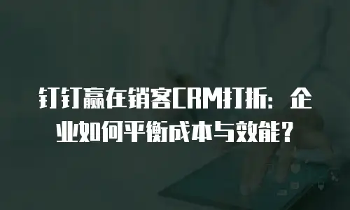钉钉赢在销客CRM打折：企业如何平衡成本与效能？