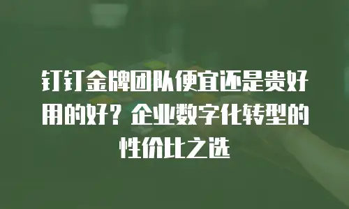 钉钉金牌团队便宜还是贵好用的好？企业数字化转型的性价比之选