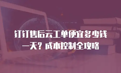 钉钉售后云工单便宜多少钱一天？成本控制全攻略