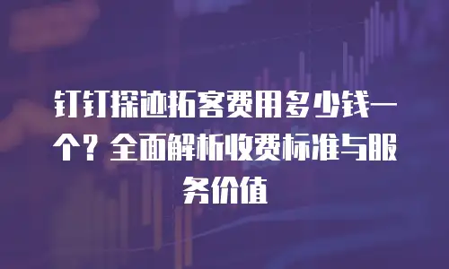 钉钉探迹拓客费用多少钱一个？全面解析收费标准与服务价值