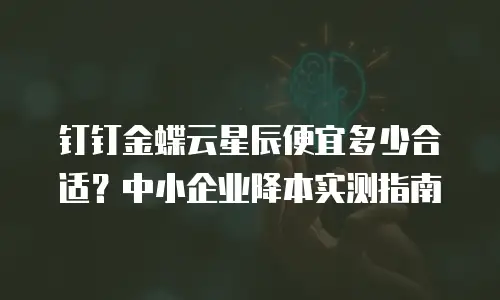 钉钉金蝶云星辰便宜多少合适？中小企业降本实测指南