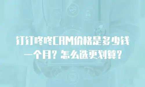 钉钉咚咚CRM价格是多少钱一个月？怎么选更划算？