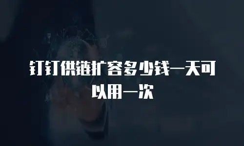 钉钉供链扩容多少钱一天可以用一次
