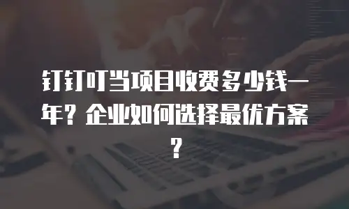 钉钉叮当项目收费多少钱一年？企业如何选择最优方案？