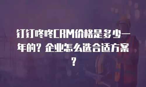 钉钉咚咚CRM价格是多少一年的？企业怎么选合适方案？