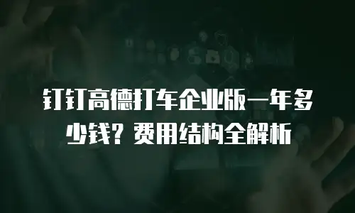 钉钉高德打车企业版一年多少钱？费用结构全解析