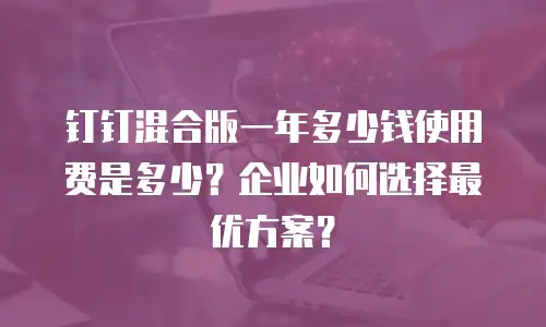 钉钉混合版一年多少钱使用费是多少？企业如何选择最优方案？