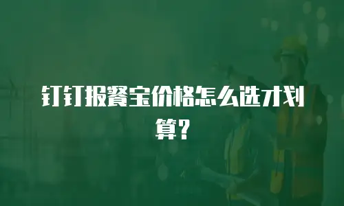 钉钉报餐宝价格怎么选才划算？
