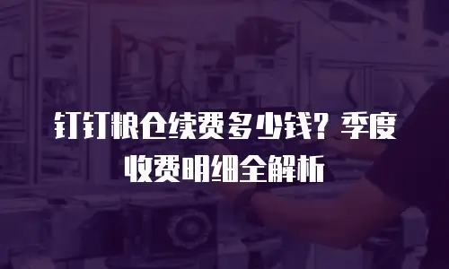 钉钉粮仓续费多少钱？季度收费明细全解析
