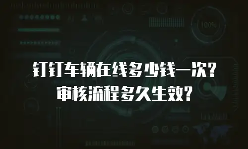 钉钉车辆在线多少钱一次？审核流程多久生效？
