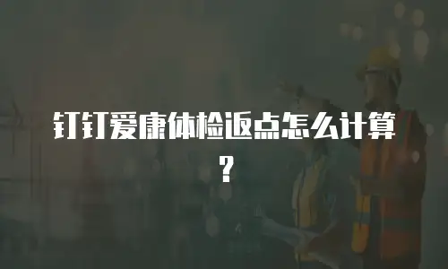 钉钉爱康体检返点怎么计算？