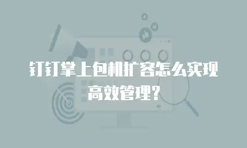 钉钉掌上包机扩容怎么实现高效管理？